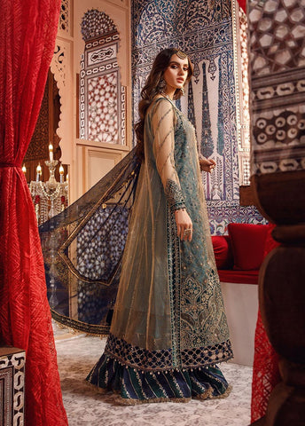 Maria.B Mbroidered Wedding Collection Net Embroidered 3 Pieces Unstitched - D8