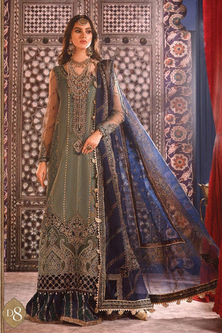 Maria.B Mbroidered Wedding Collection Net Embroidered 3 Pieces Unstitched - D8