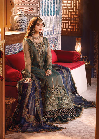 Maria.B Mbroidered Wedding Collection Net Embroidered 3 Pieces Unstitched - D8