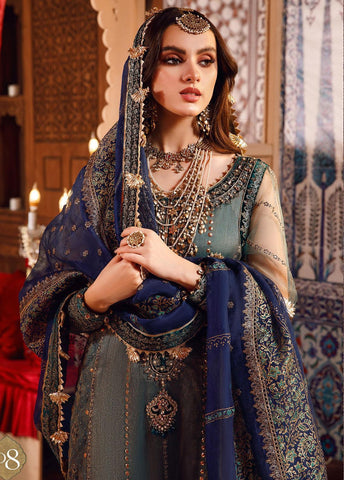 Maria.B Mbroidered Wedding Collection Net Embroidered 3 Pieces Unstitched - D8