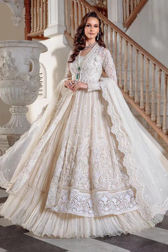Maria.B White Couture Wedding Edition Rolling Diamond MC-044 - Yumnaz