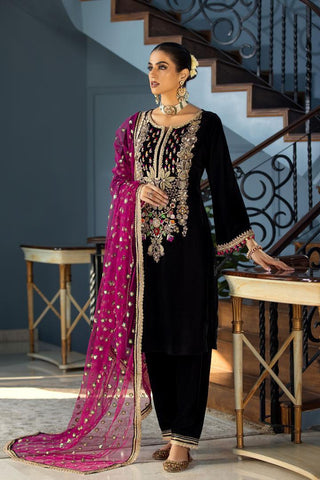 Khuda Baksh Luxury Velvet Collection Unstitched 4 Pieces - Yumnaz