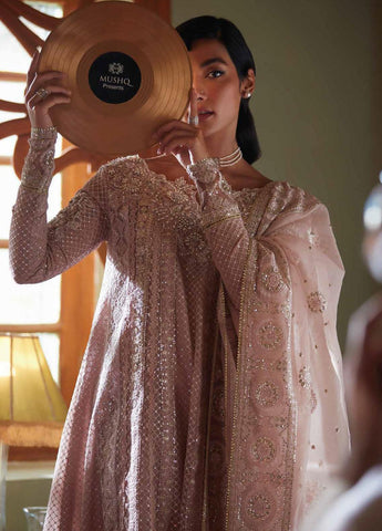 Qala By Mushq Net Embroidered Suits Unstitched 3 Piece MCK-03 Inaya - Luxury Festive Collection