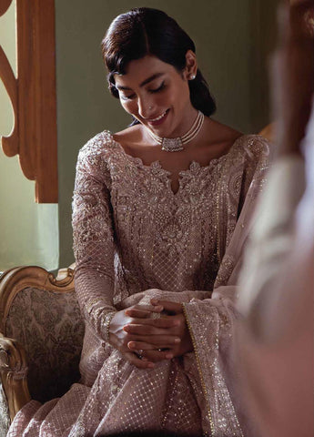 Qala By Mushq Net Embroidered Suits Unstitched 3 Piece MCK-03 Inaya - Luxury Festive Collection
