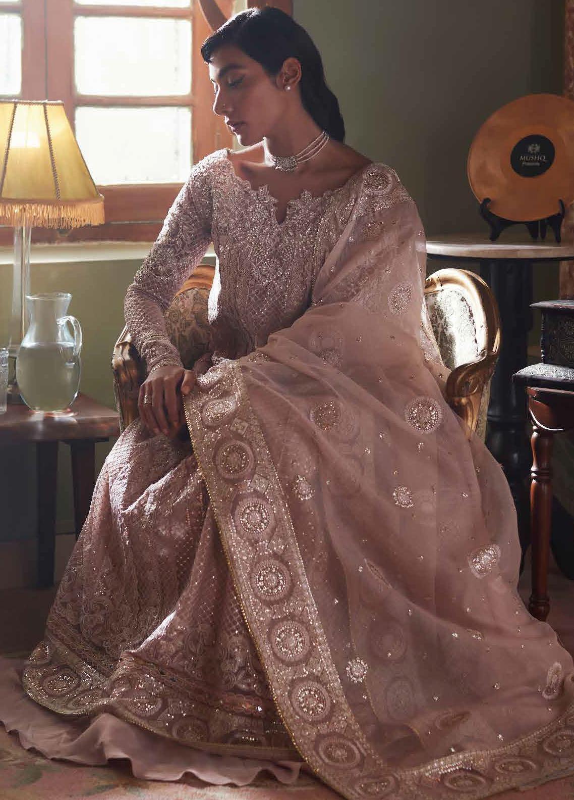 Qala By Mushq Net Embroidered Suits Unstitched 3 Piece MCK-03 Inaya - Luxury Festive Collection